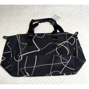 Mali and Lili Weekender Tote Bag Black Abstract Zip top New with tags Travelbags